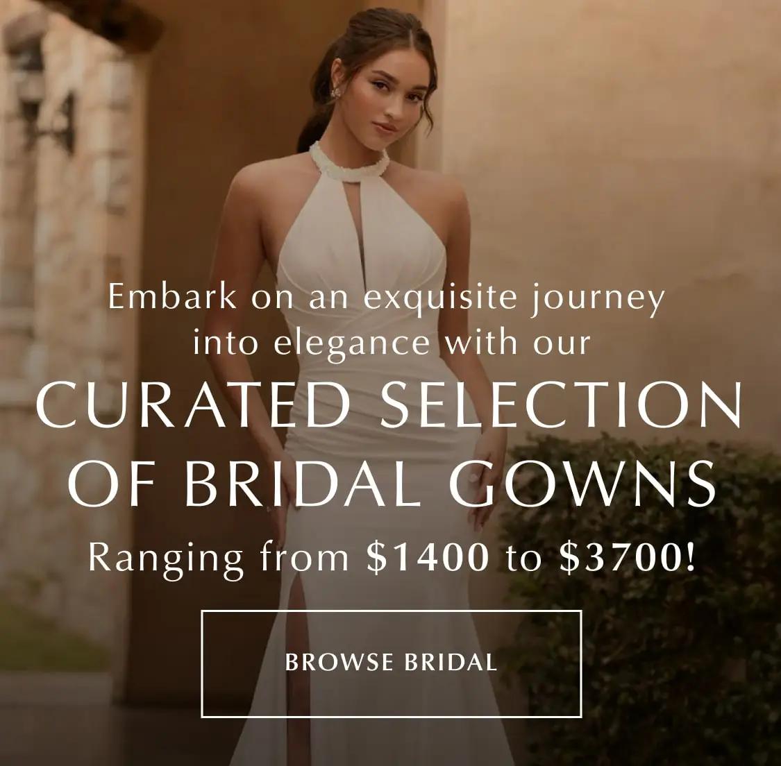 Mobile Curated Selection of Bridal Gowns Banner